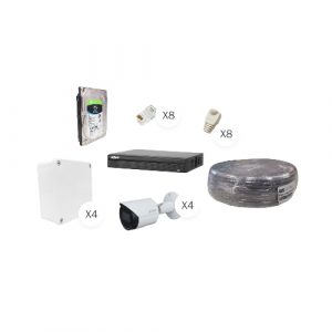Dahua 4 Ch IP CCTV Kit with 4 X 2 MP, 30m Bullets, 1TB Hard Dr and Cat5