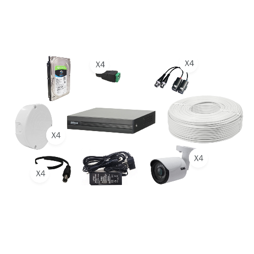 4 Channel 1080N XVR DVR Kit with 4 x 1080P 4/1 bullet cameras, 1TB HD,video balun,cable,power suppl