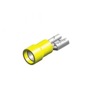 6.4mm Yellow Push On Female Disconnect Terminals (Packs of 100)